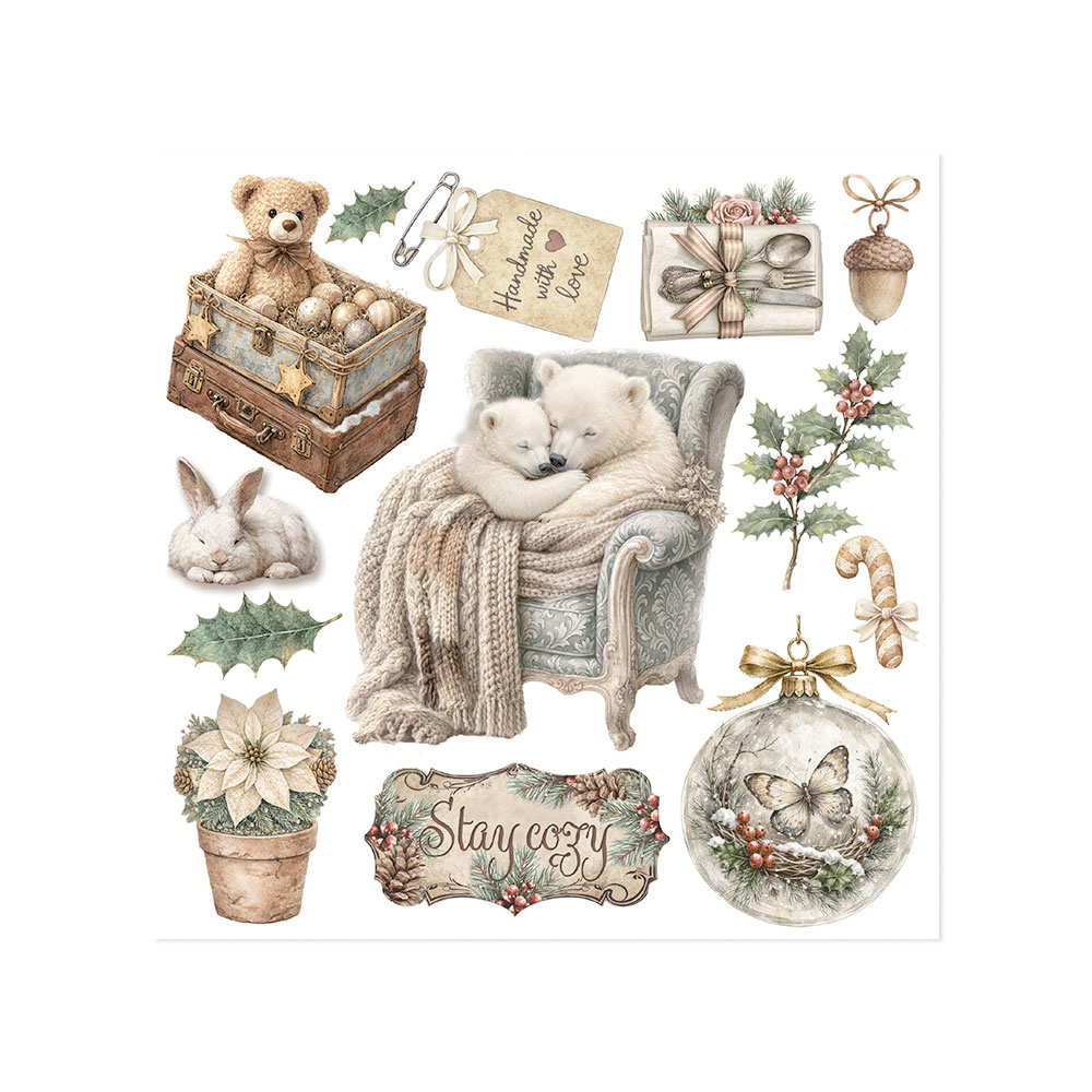 Stamperia White Christmas - Rub on kit 15x15 cm - Bilde 4