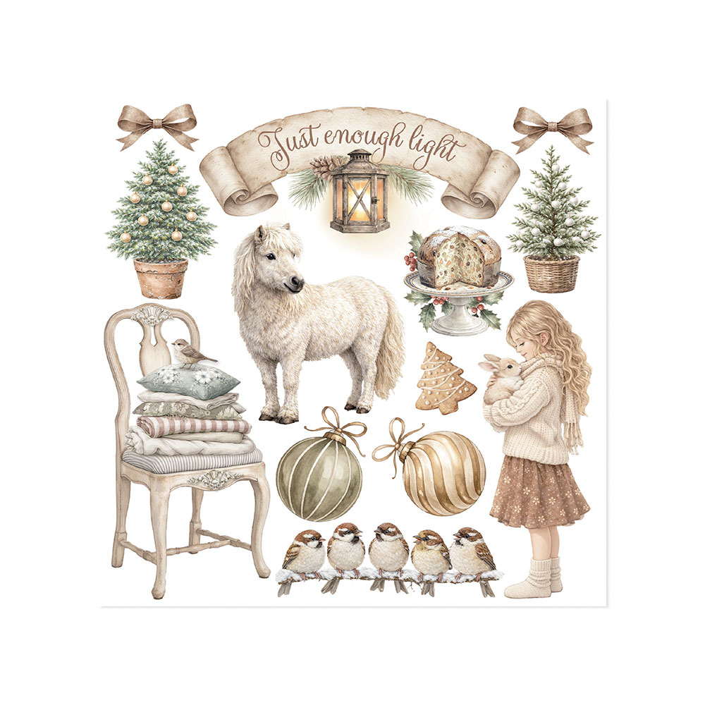 Stamperia White Christmas - Rub on kit 15x15 cm - Bilde 5