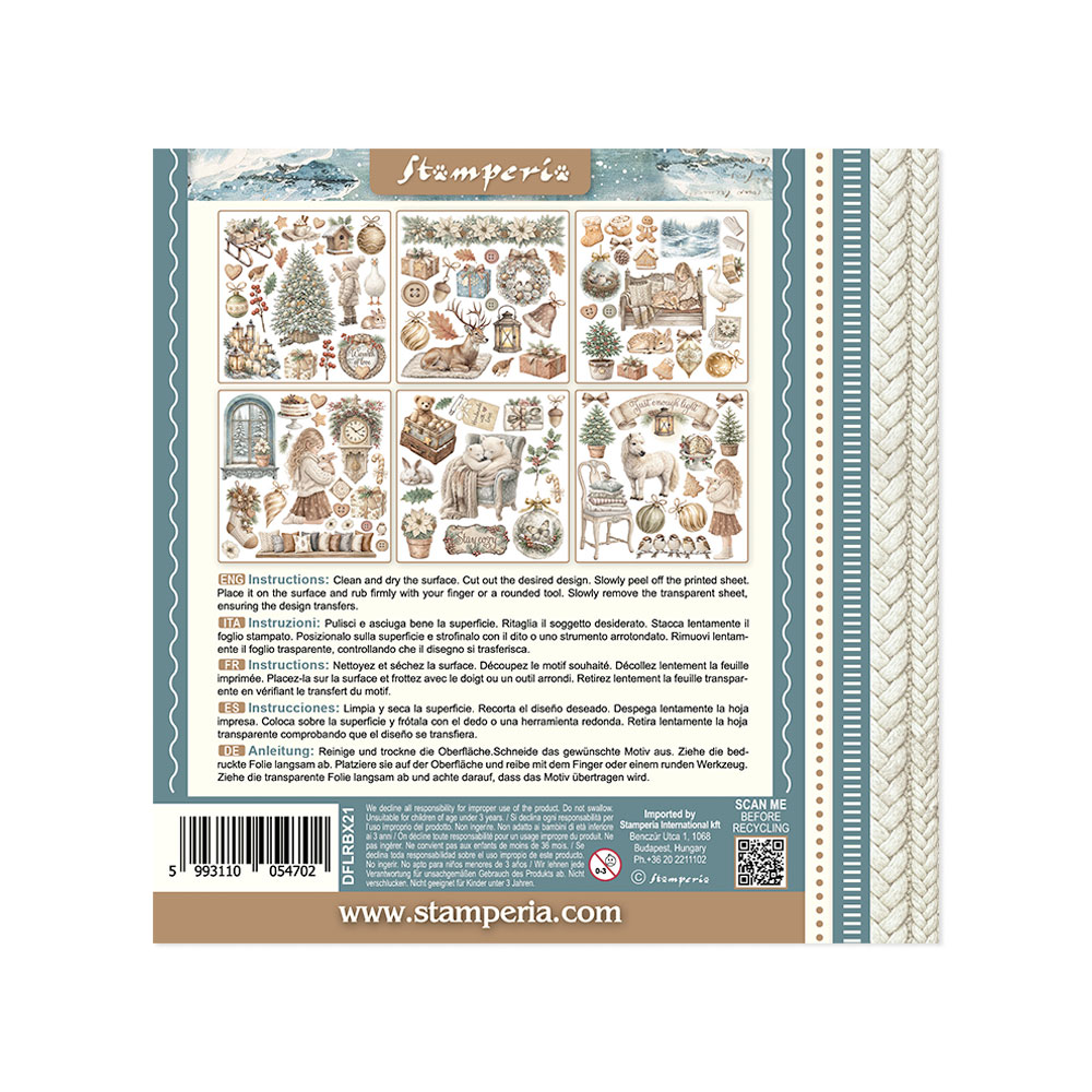 Stamperia White Christmas - Rub on kit 15x15 cm - Bilde 6