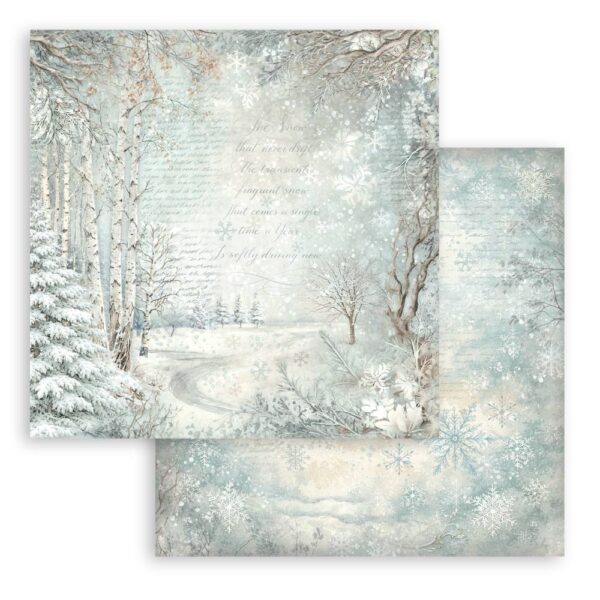 Stamperia White Christmas - Snowy woods SBB1163