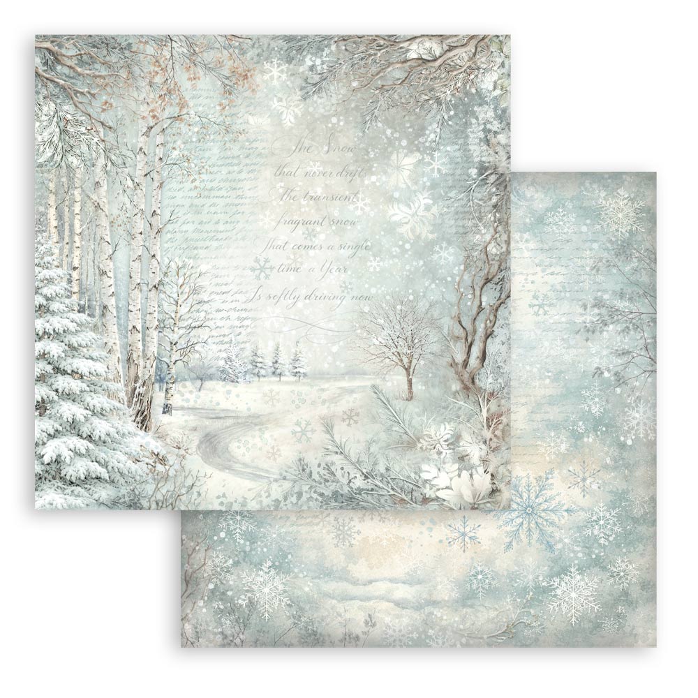 Stamperia White Christmas - Snowy woods SBB1163 - Bilde 1