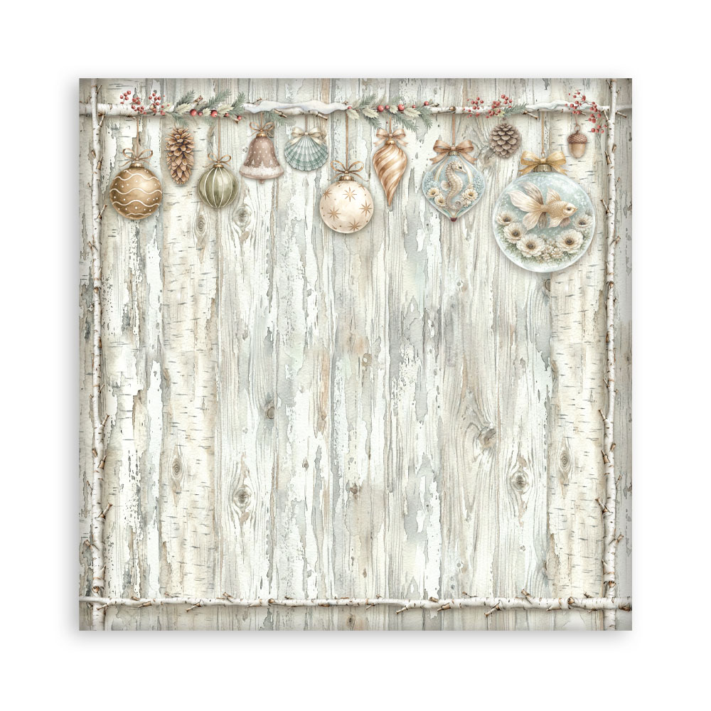 Stamperia White Christmas - Backgrounds 12x12 Blokk - Bilde 7