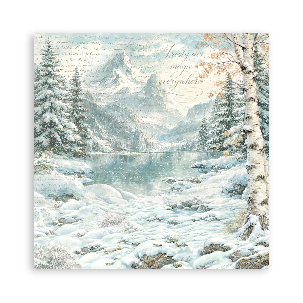 Stamperia White Christmas - Backgrounds 12x12 Blokk - Bilde 10