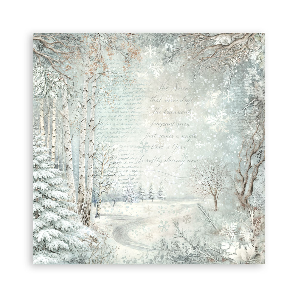 Stamperia White Christmas - Backgrounds 12x12 Blokk - Bilde 13