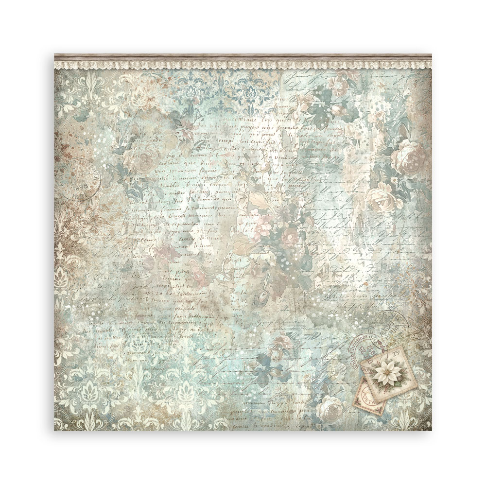 Stamperia White Christmas - Backgrounds 12x12 Blokk - Bilde 17