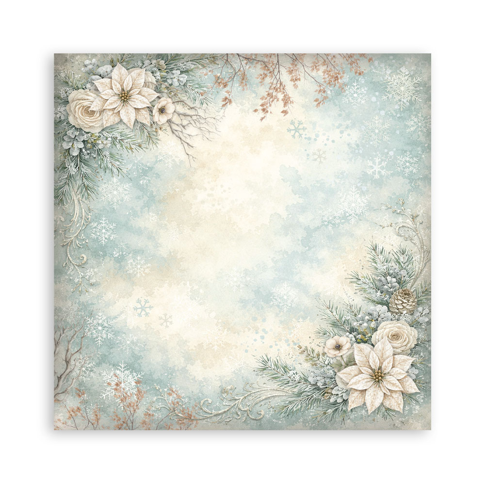 Stamperia White Christmas - Backgrounds 12x12 Blokk - Bilde 19