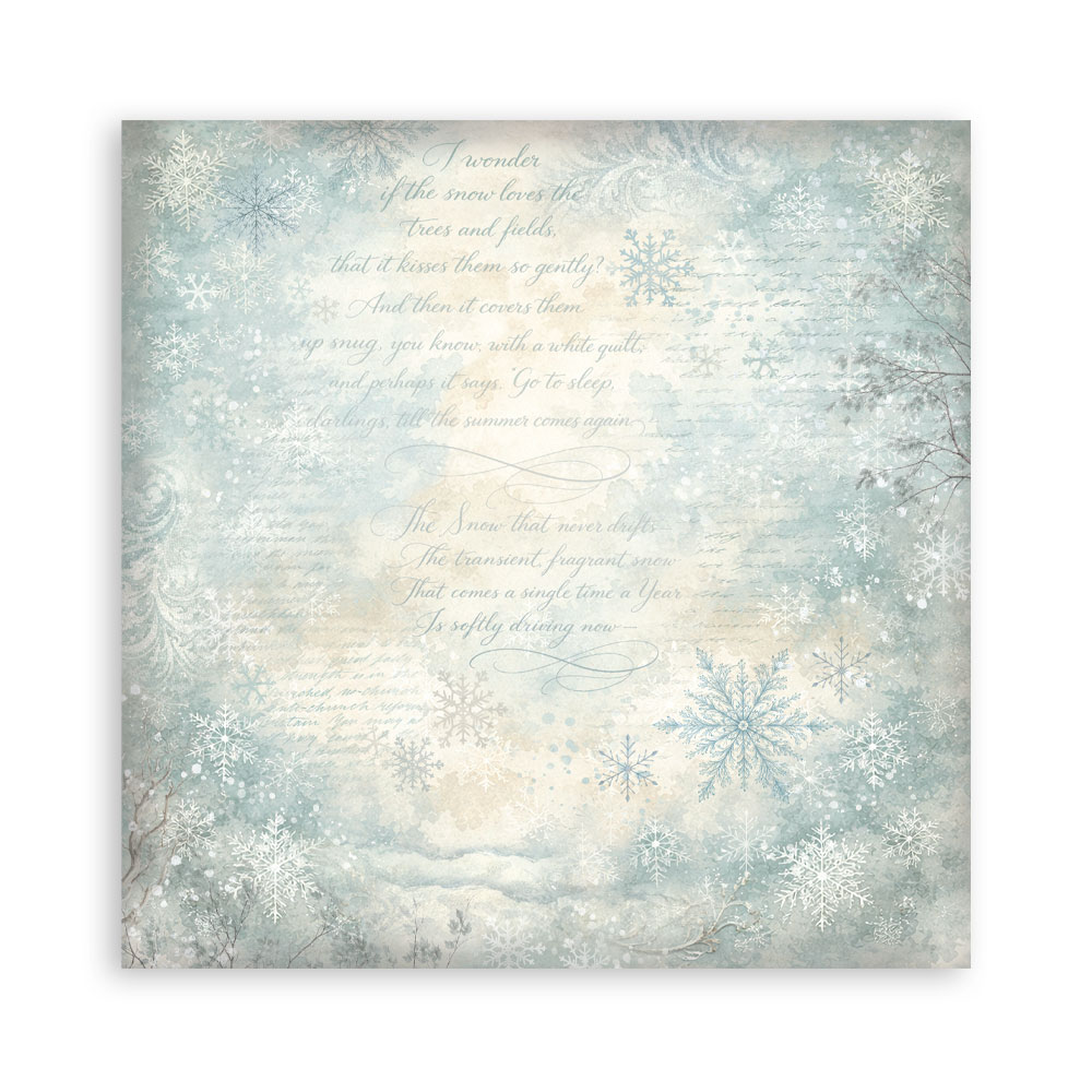 Stamperia White Christmas - Backgrounds 12x12 Blokk - Bilde 20