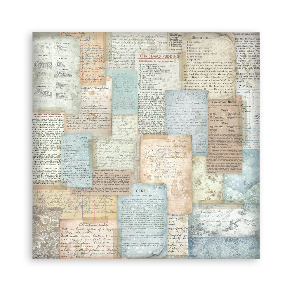 Stamperia White Christmas - Backgrounds 12x12 Blokk - Bilde 22