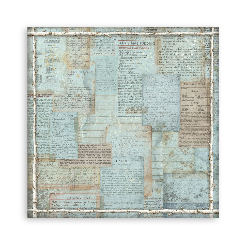 Stamperia White Christmas - Backgrounds 12x12 Blokk - Bilde 23
