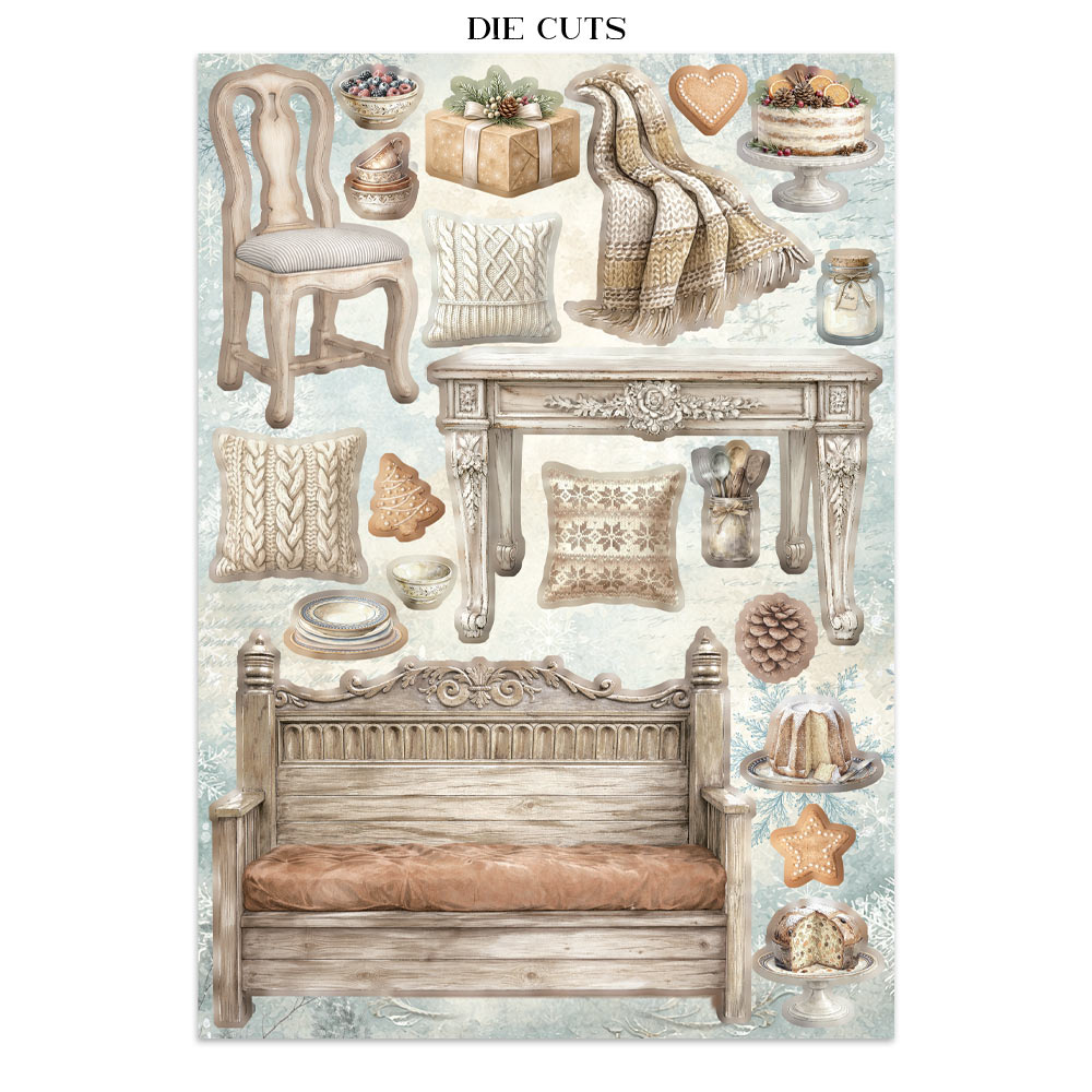 Stamperia White Christmas - Art Junk journal A4 - Bilde 24