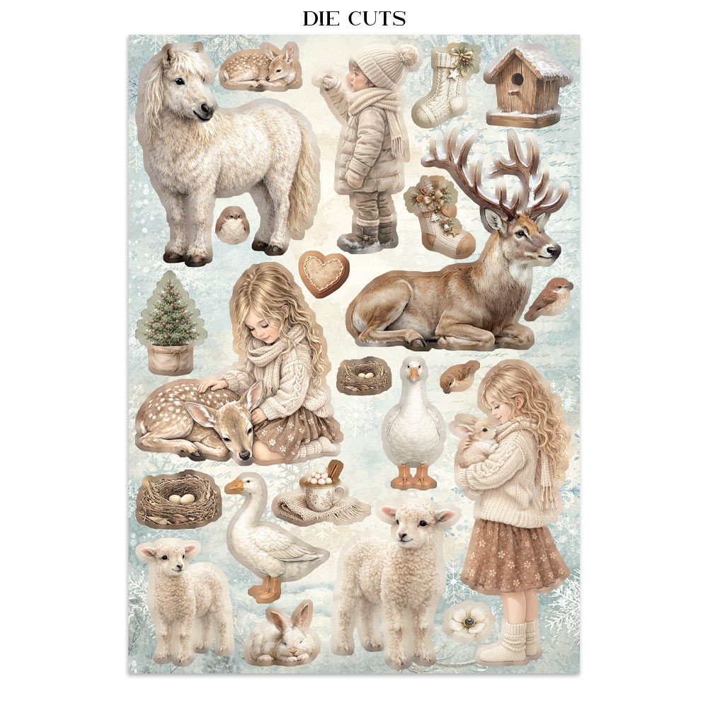 Stamperia White Christmas - Art Junk journal A4 - Bilde 25