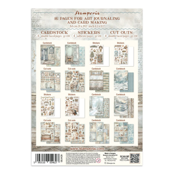 Stamperia White Christmas - Art Junk journal A4