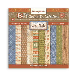Stamperia Silent Night - Backgrounds 12x12 Blokk - Bilde 1