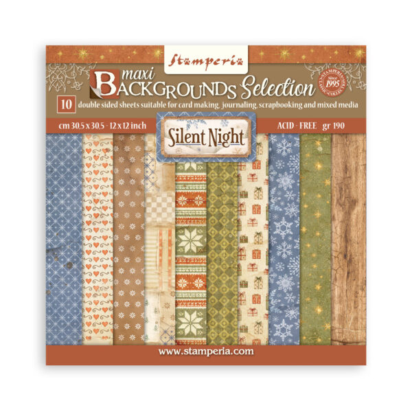 Stamperia Silent Night - Backgrounds 12x12 Blokk