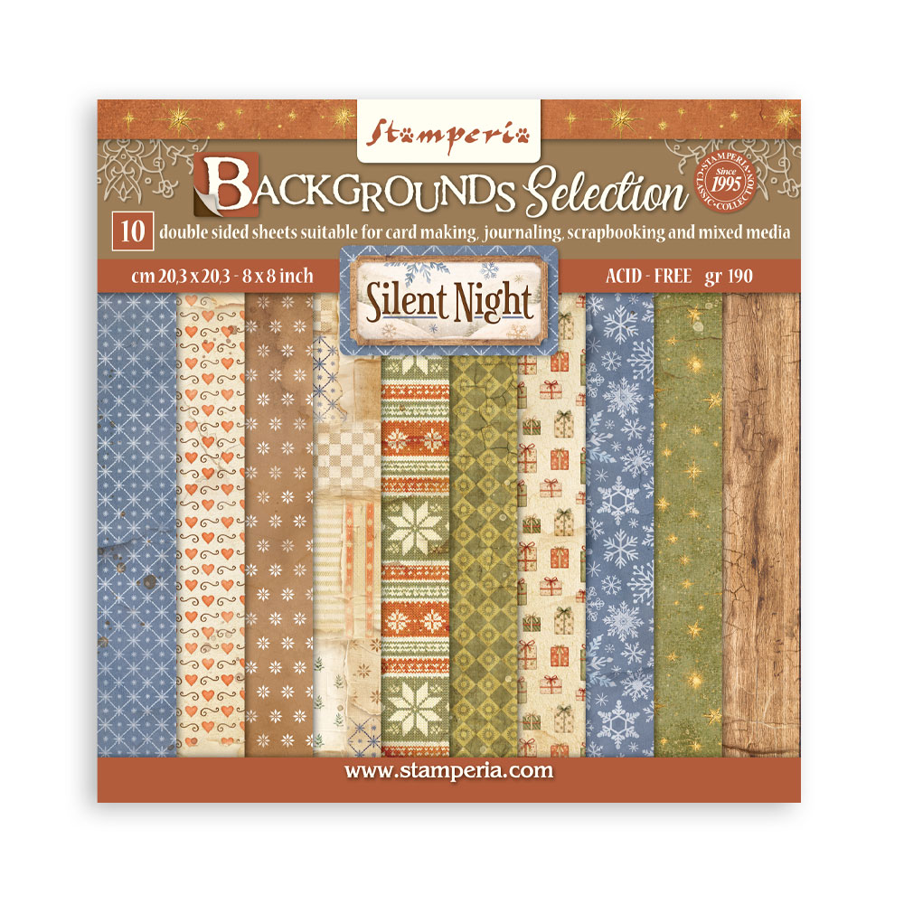 Stamperia Silent Night - 8”x8” bakgrunns blokk - Bilde 1