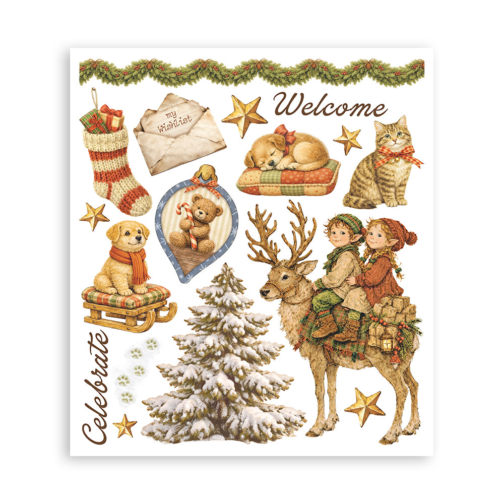 Stamperia Silent Night - Rub on-kit 20,5x23 cm - Bilde 5