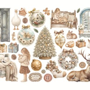 Stamperia White Christmas - Adhesive Ephemera - Bilde 2