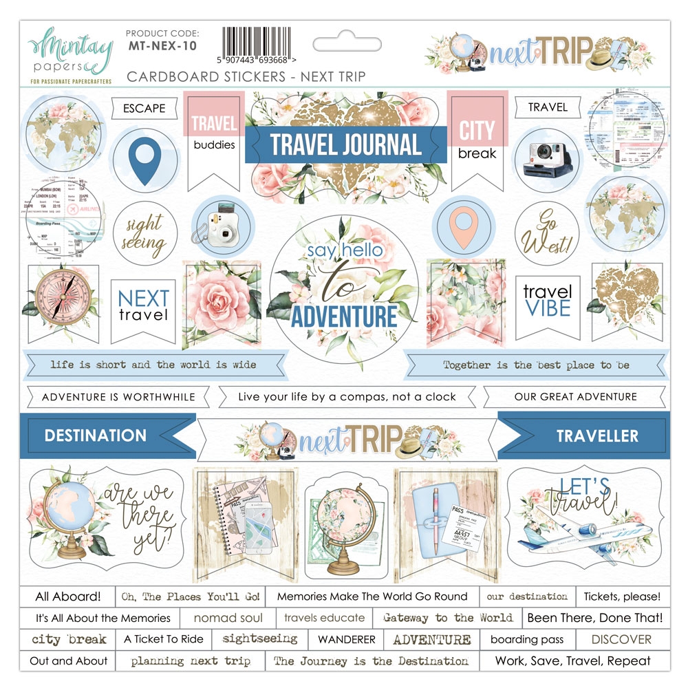 Mintay Next Trip 10 Cardboard stikers - Bilde 1