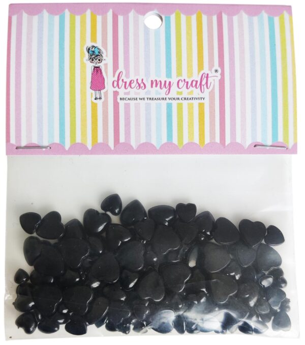 Water Droplet Embellishments 8g Black Heart