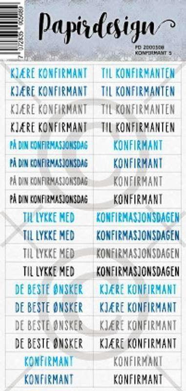 Papirdesign Klistremerke - Konfirmant 5