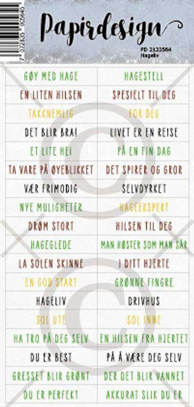 Papirdesign Klistremerke - Hageliv