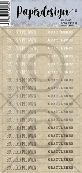 Papirdesign Klistremerke - Gratulerer med dagen, kraft