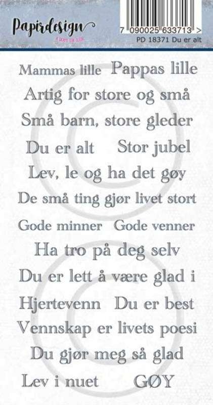 Papirdesign klistremerke Du er alt