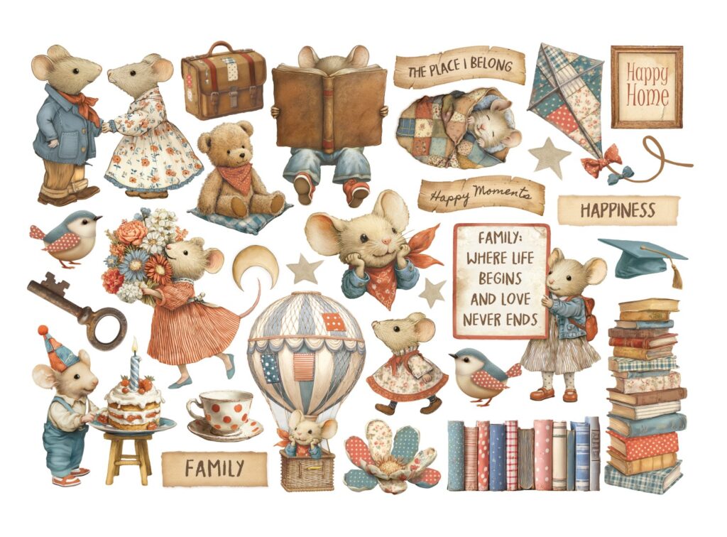 Stamperia Family - Adhesive Ephemera