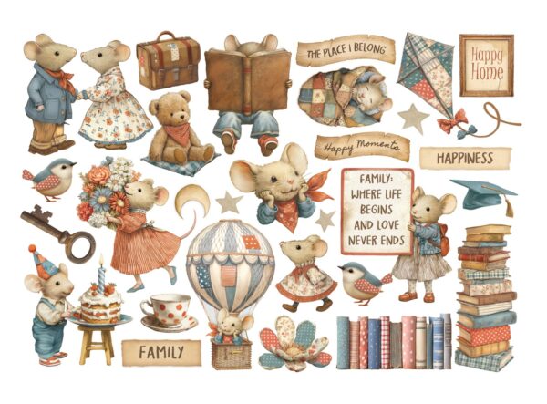 Stamperia Family - Adhesive Ephemera