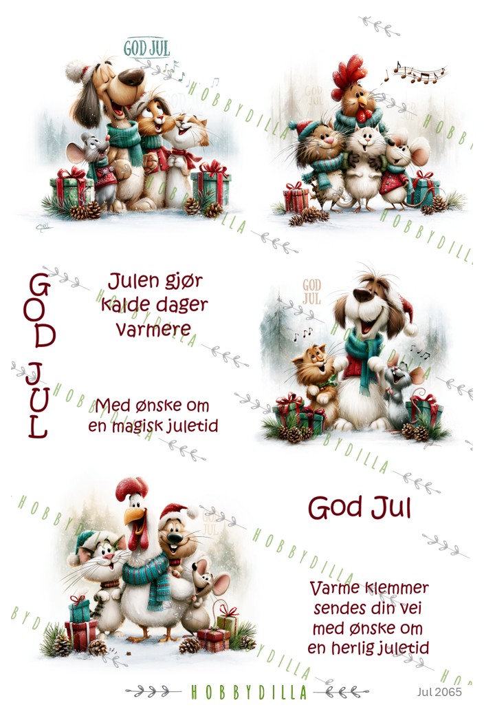 Motivark Jul 2065 M Dyr med Humor og Tekst - Bilde 1