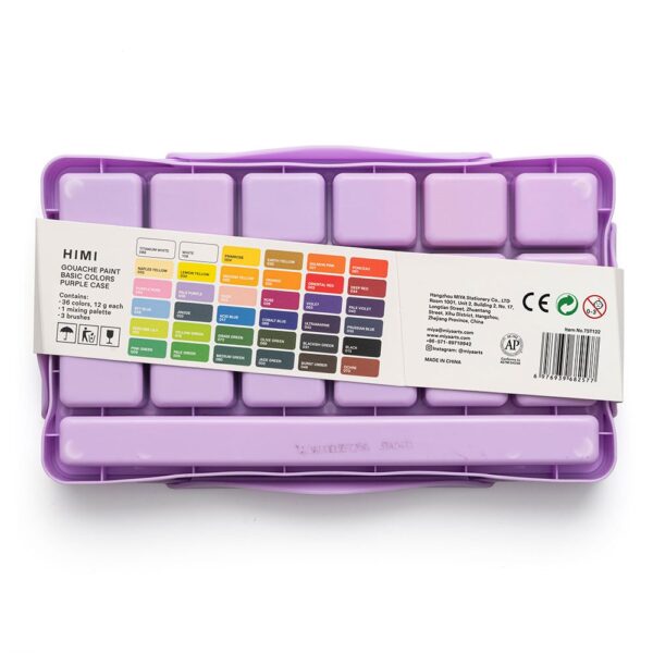 HIMI Twin Cup Gouache Sett 36stk + 3 pensler – Lilla