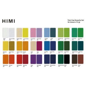 HIMI Twin Cup Gouache Sett 36stk + 3 pensler – Lilla - Bilde 7