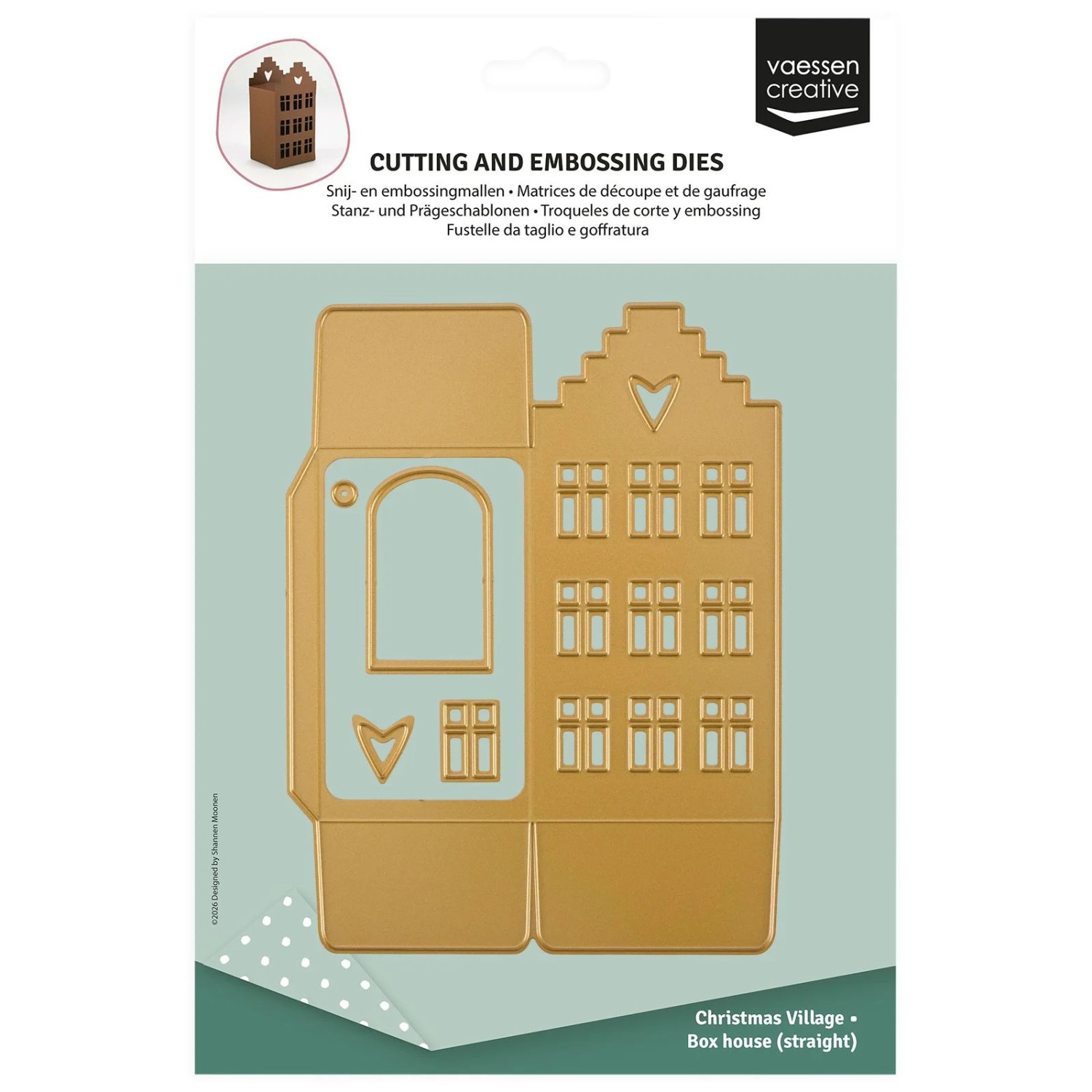 Vaessen Creative -   Cutting and Embossing Dies 3D House with Step Gable 5pcs - Bilde 1