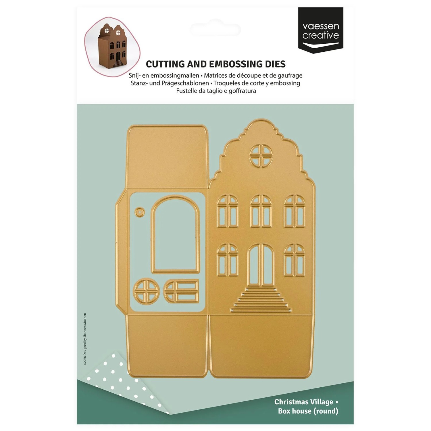 Vaessen Creative -  Cutting and Embossing Dies 3D House with Bell Gable 5pcs - Bilde 1