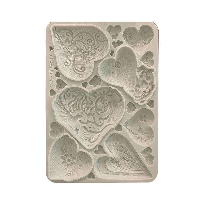 Silikon form - A5 Alice in Christmas simple hearts - Bilde 1