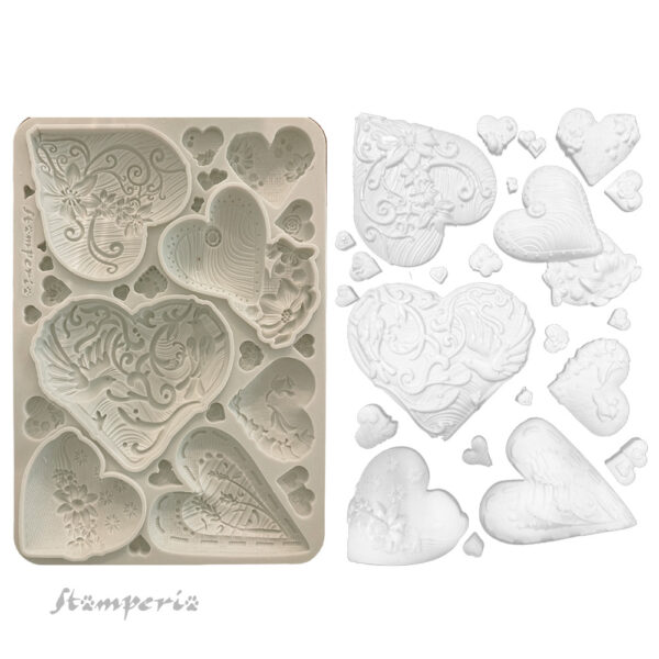 Silikon form - A5 Alice in Christmas simple hearts