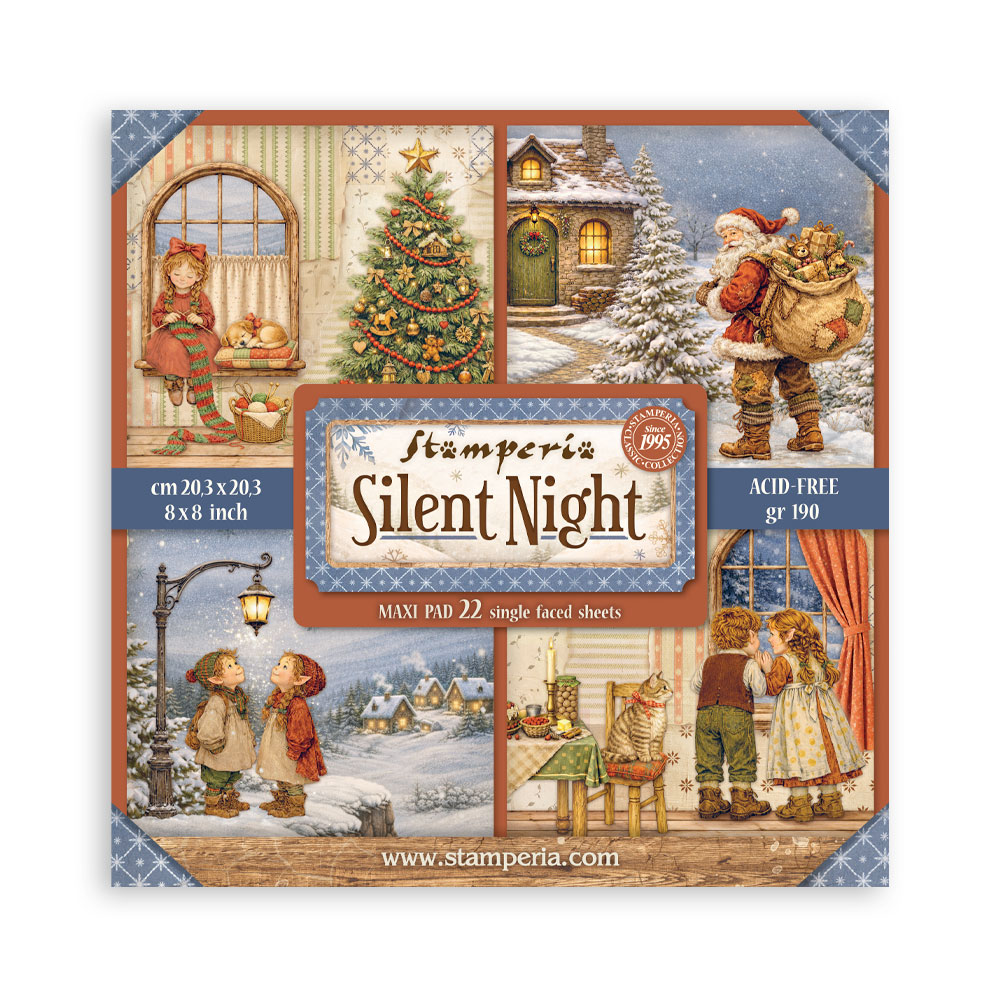 Stamperia Silent Night - 8”x8” blokk 22 ensidige ark - Bilde 1