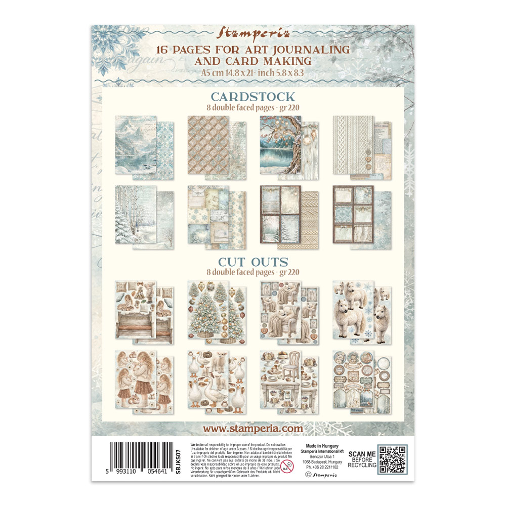Stamperia White Christmas - Art Junk journal A5 - Bilde 27