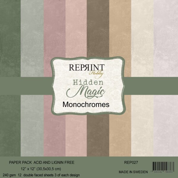 Reprint Hidden Magic Monochromes 12X12 Blokk