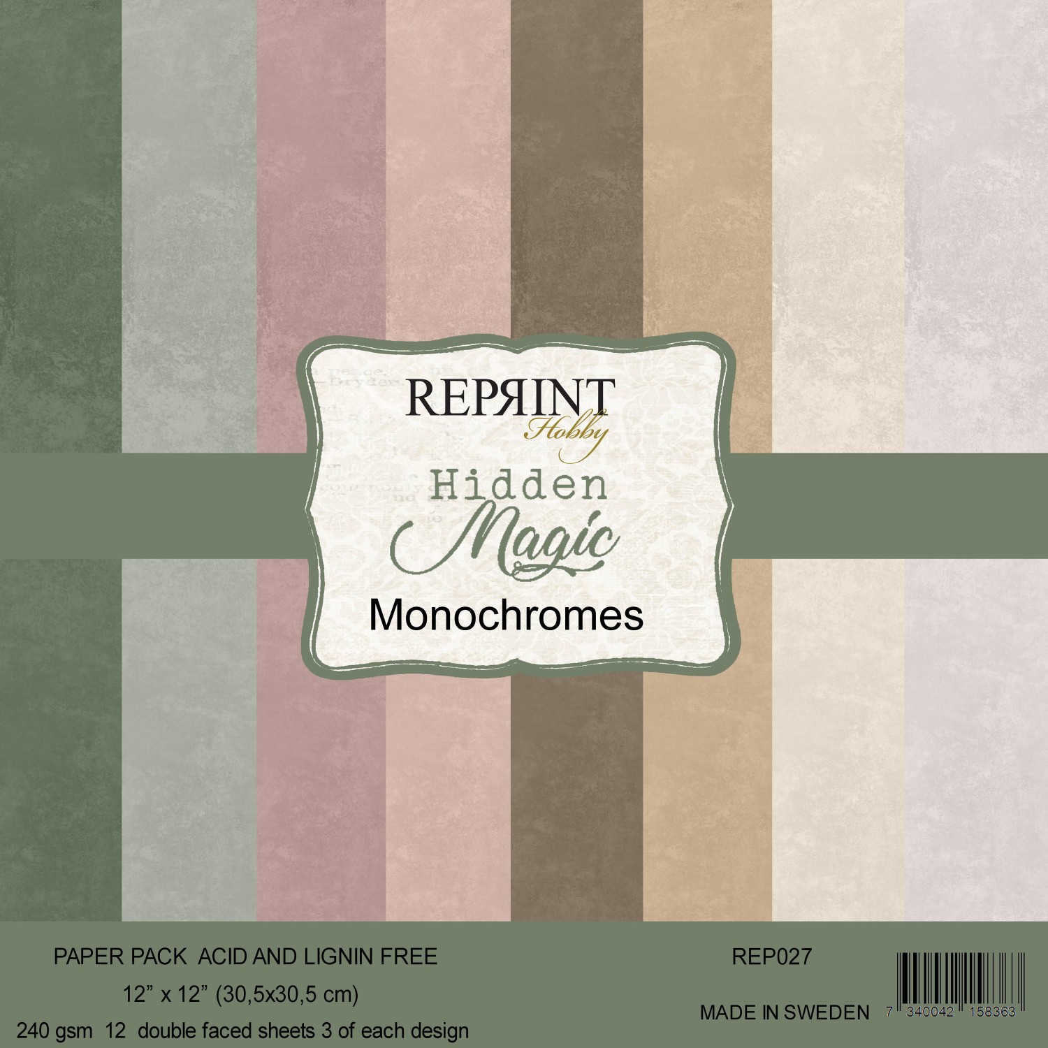 Reprint Hidden Magic Monochromes 12X12 Blokk - Bilde 1