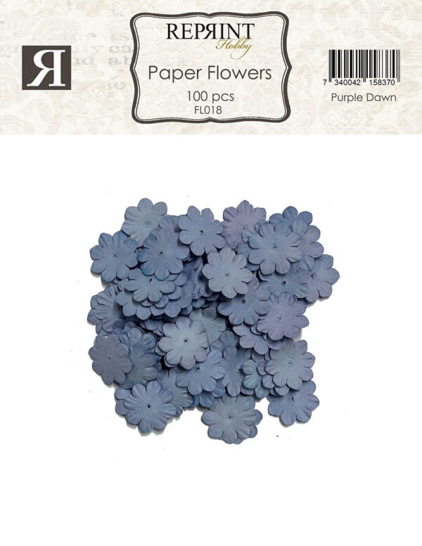 Reprint Mini Papirblomster 20 mm 100 stk Purple Dawn