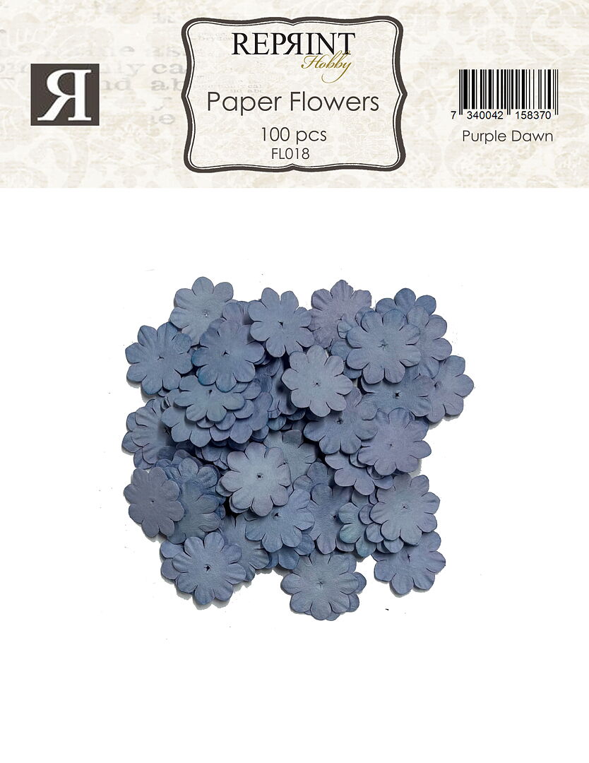 Reprint Mini Papirblomster 20 mm 100 stk Purple Dawn - Bilde 1
