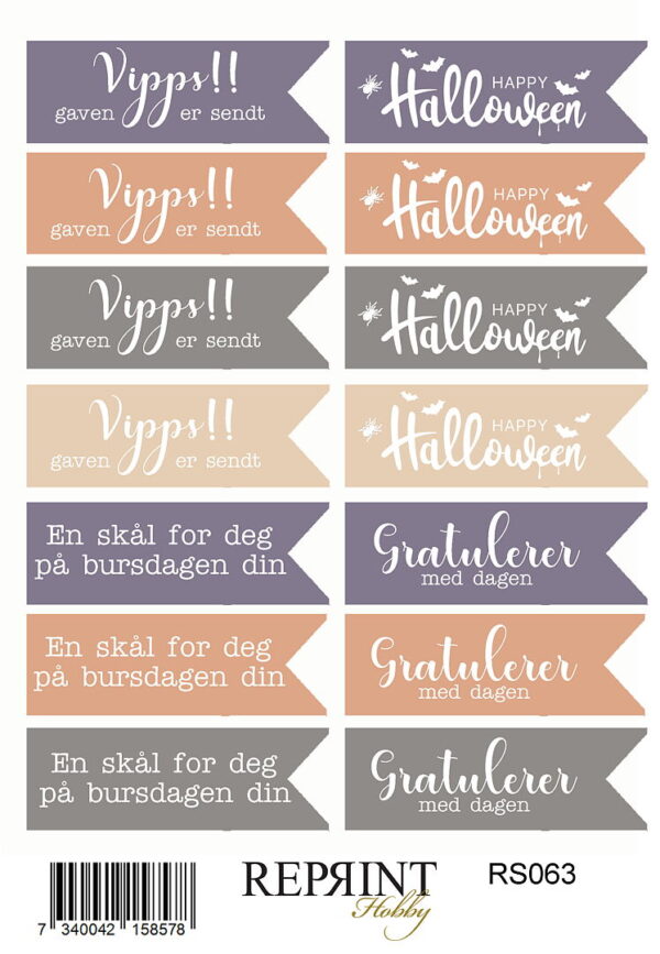 Reprint - Enchanted Halloween - Tekst Klistremerker
