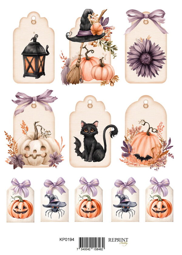 Reprint Enchanted Halloween Tags 2 - A4 Klippeark