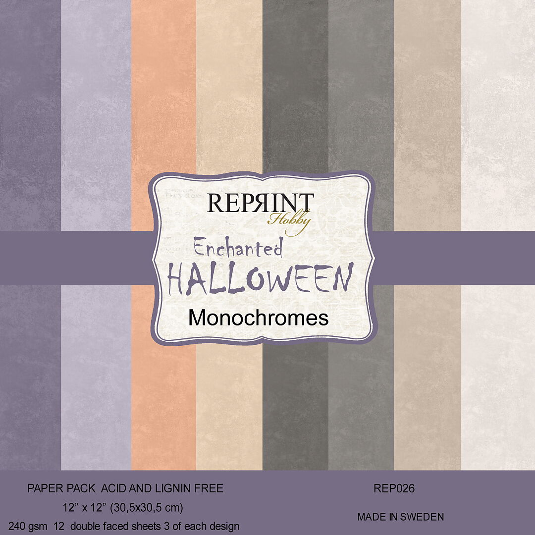 Reprint Enchanted Halloween Monochromes 12X12 Blokk - Bilde 1