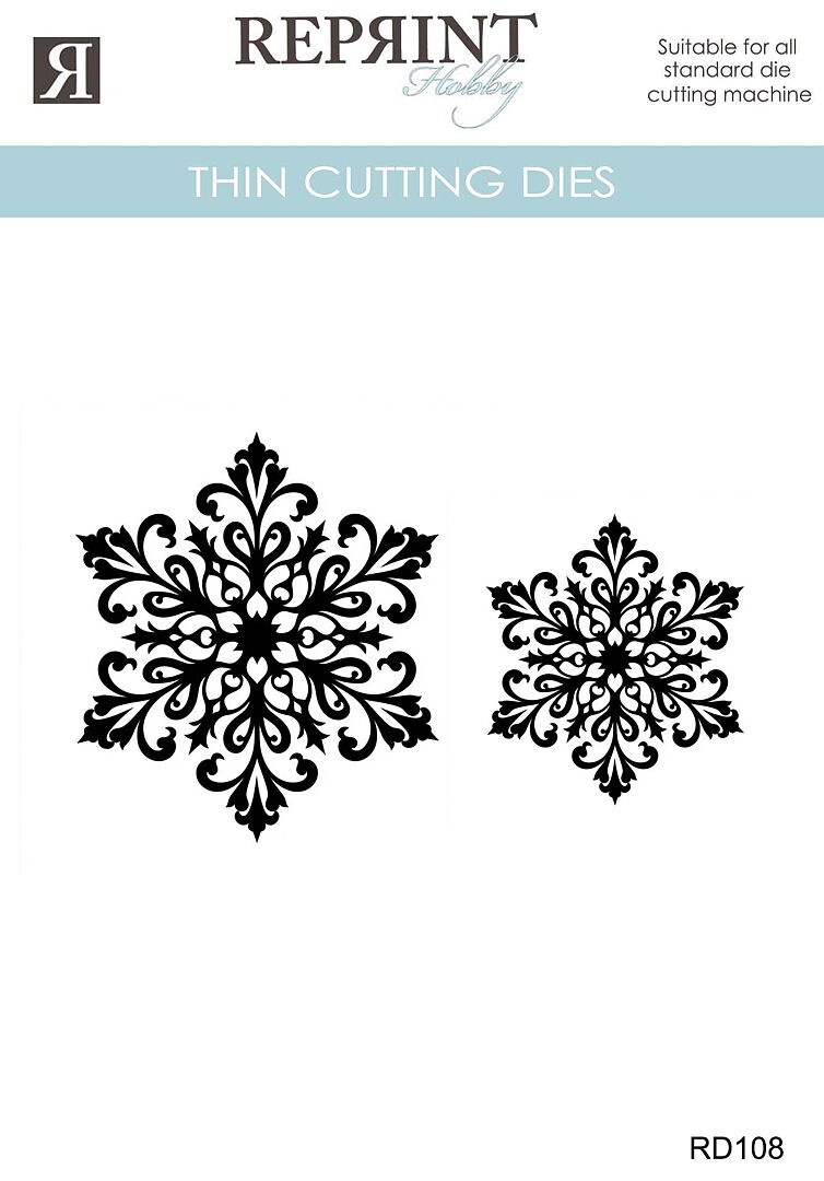 Reprint Dies - Cozy Christmas Snøkrystall 2 stk - Bilde 1