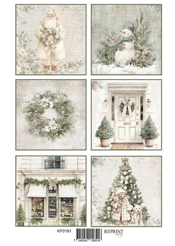 Reprint Cozy Christmas Tags KP0191 - A4 Klippeark