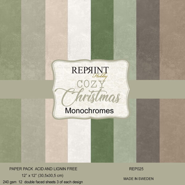 Reprint Cozy Christmas Monochromes 12X12 Blokk