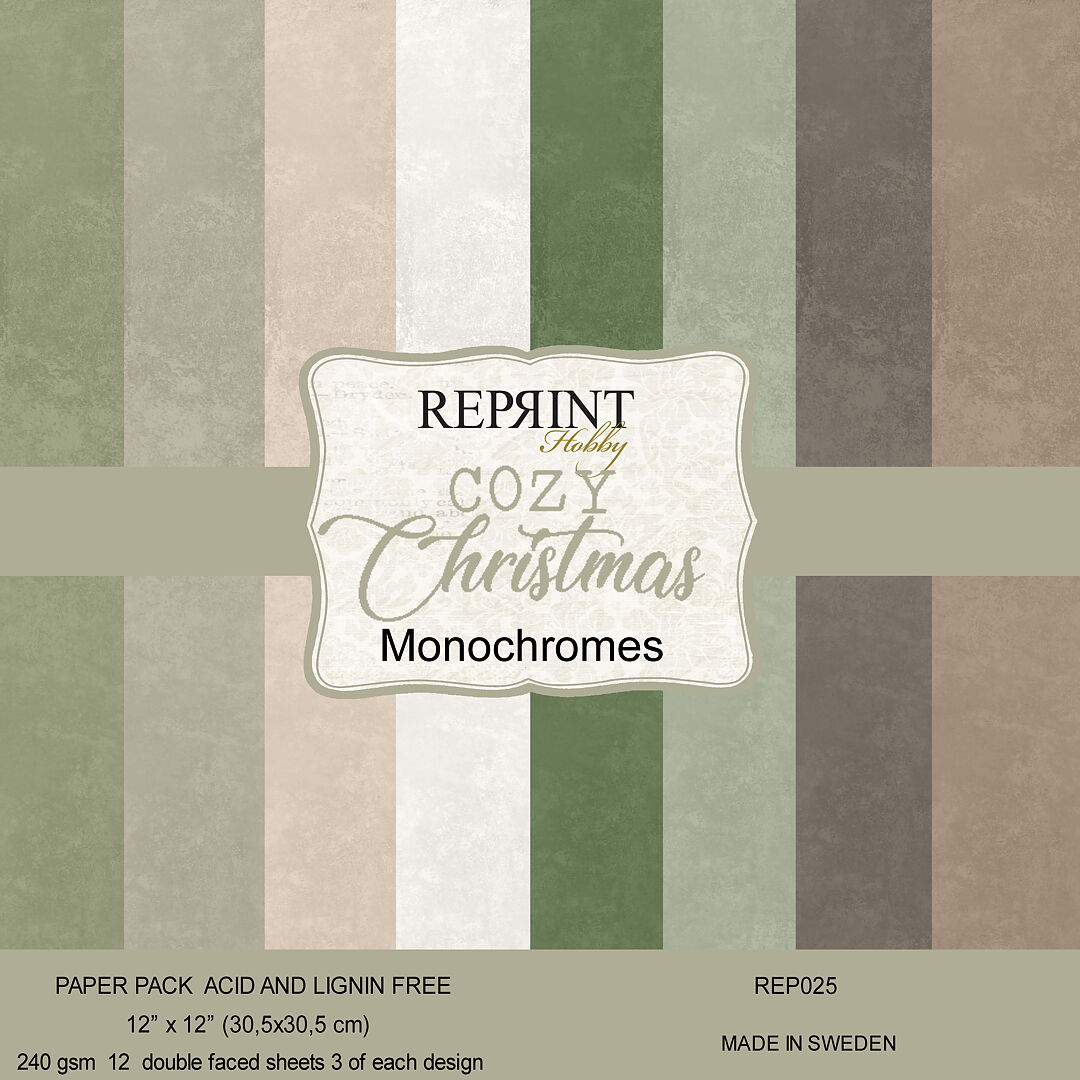 Reprint Cozy Christmas Monochromes 12X12 Blokk - Bilde 1