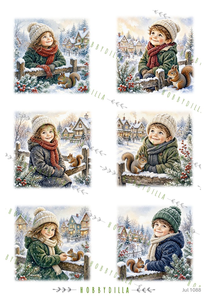 Motivark Jul 1088 M Vinterbarn med Ekorn - Bilde 1